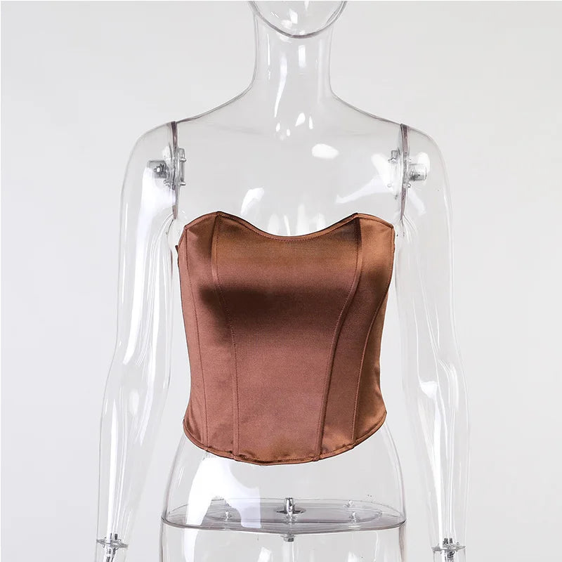 Sexy Damen Body trägerlos – Figurformender Bandeau Bodysuit für Party & Alltag