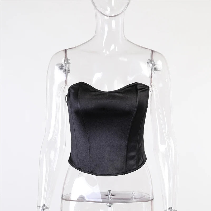 Sexy Damen Body trägerlos – Figurformender Bandeau Bodysuit für Party & Alltag